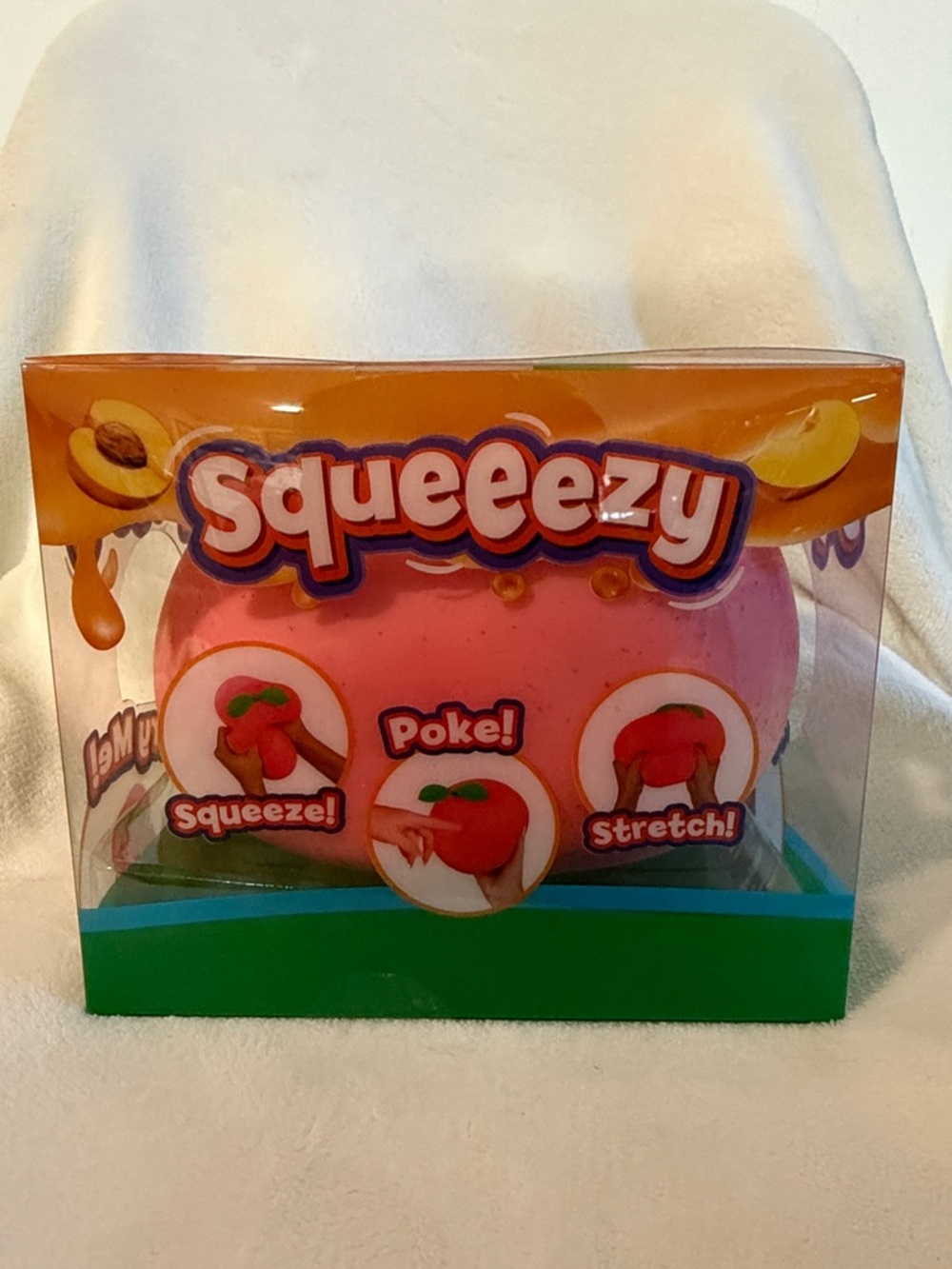 NIB Squeeezy Peach Fruit Stress Toy